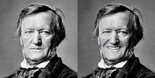 Is there a real picture of Richard Wagner smiling?