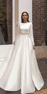 24 Modest Wedding Dresses With Sleeves Wedding Dresses Guide Gaun Pengantin Sederhana Gaun Pengantin Berlengan Pakaian Pernikahan