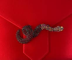 Edith Bespoke Lipstick Red Silk Clutch