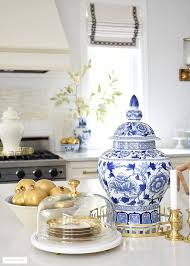 Low prim kitchen furniture accessory, p.e. Fall Kitchen Decor In Blue White Gold Citrineliving