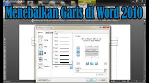 Tutorial Cara Mempertebal Garis Pada Tabel Di Microsoft Word 2010 Simple News Video Youtube
