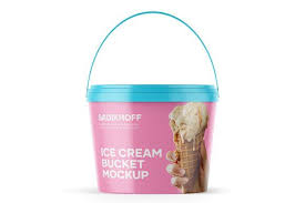 Matte Ice Cream Bucket Mockup Mockup Cream Ice Cream