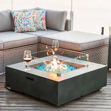 Use yours to brighten up chilly mornings with an al fresco breakfast. 17 Stories Lisdale 35 W Concrete Propane Outdoor Fire Pit Table With Lid Reviews Wayfair