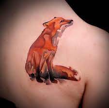 Knees together feet apart 15703? Watercolor Fox Shoulder Piece