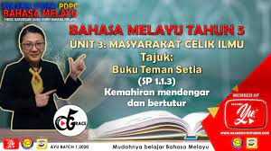 · bahasa melayu darjah 6 cikgu aslinda. Bahasa Melayu Tahun 5 Sk Unit 3 Masyarakat Celik Ilmu Buku Teman Setia Buku Teks Ms 13 Kssr Youtube
