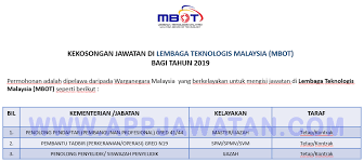 81310 skudai, johor bahru, johor, malaysia. Jawatan Kosong Terkini Di Lembaga Teknologis Malaysia Mbot Appjawatan Malaysia