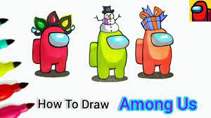 How To Draw Among Us Christmas Hats Latest Among Us Skins Drawing Youtube Skin Drawing Christmas Hat Christmas Drawing