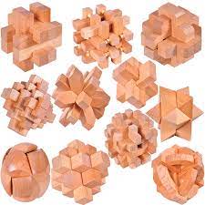 Japanese wooden puzzle in the shape of a cube. Kumi Ki