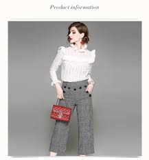 High Neck Shirt And Cropped Pant Suit For Women High Neck Shirts Suits For Women Suit Fashion