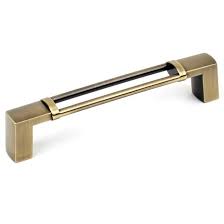 European style brushed brass bar pulls, 5 hole centersby cosmas(223). This Brushed Antique Brass Finish Oversized Cabinet Pull With Modern Geometric Design Is A Part Of The Mo Hardware Decorative Hardware Kitchen Cabinet Hardware