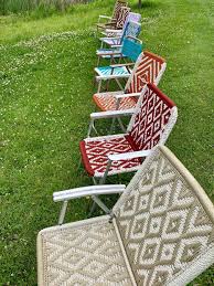 Macrame Lawn Chair Macrame Folding Chair Aluminum Lawn Etsy Lawn Chairs Backyard Patio Furniture Patterned Chair