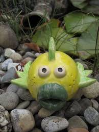Ein Gelber Kugelfisch Gartendekoration Dekoration Tonfiguren