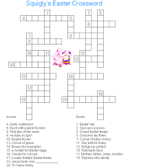 Squigly S Easter Crossword Puzzle Easter Crossword Easter Crossword Puzzle Easter Crossword Puzzle Free Printable