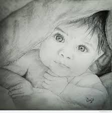 Each family portrait is based on a customer's photo and made with transparent watercolor paint or a 4b pencil, by hand. Newborn Baby Drawings In Pencil Newborn Baby