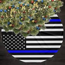 Christmas tree line decals christmas window stickers christmas decorations, h36. Nalanxq Christmas Tree Skirt Thin Blue Line Polices Memorial Flag Christmas Ornaments Skirts Seasonal Decor Home Kitchen Eudirect78 Eu