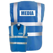 These safety vests come in bright colors and feature reflective stripes for added visibility. Press Blue Hi Vis High Vis Visibility Safety Vest Waistcoat Occupational Health Safety Products Vervetalent Work Safety Equipment Gear