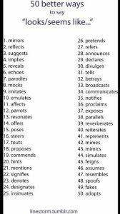 50 Ways To Say Looks Seems Like Synonyms Writing Tips Book Writing Tips Writing Words
