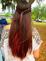 Long Brown Hair Dyed Pink Underneath With French Braid Hair Dyed Hair Long Brown Hair