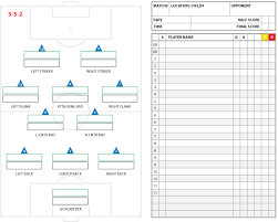 soccer formations and systems as lineup sheet templates