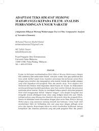 Mira adilla binti sabri d20121058036 5. Pdf Adaptasi Teks Hikayat Merong Mahawangsa Kepada Filem Analisis Perbandingan Unsur Naratif Adaptation Hikayat Merong Mahawangsa Text To Film Comparative Analysis Of Narrative Elements