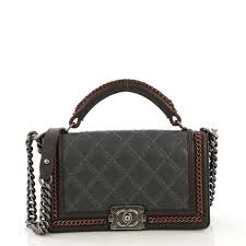 Bags with chains are something else. Chanel Paris Salzburg Chain Handle Boy Flap Bag Quilted Lambskin Leprix