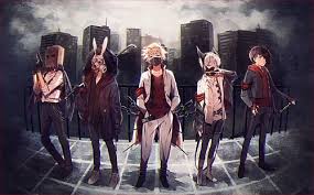 40 trendy drawing eyes boy anime #drawing. Hd Wallpaper Original Characters Short Hair Blue Eyes Mask Gas Masks Sword Knife Katana Gun Crowbar Headband City Night Dark Anime Boys Anime Wallpaper Flare
