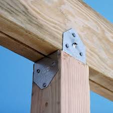 Simpson Strong Tie Bcs Galvanized Post Cap Base For Double 2x Beam 4x Post Bcs2 2 4 The Home Depot In 2021 Deck Posts Diy Deck Building A Deck
