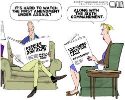 Constitutional amendment to provide that marriage between one man and one woman is the only domestic legal union that shall be valid or recognized in this state. First Amendment Steve Kelley Pittsburgh Post Gazette Editorial Cartoonist