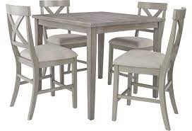 Crown mark henderson vinyl rectangular 5 piece dining table set. Ashley Signature Design Parellen D291 13 4x 124 Casual 5 Piece Counter Table And Chair Set Dunk Bright Furniture Pub Table And Stool Sets