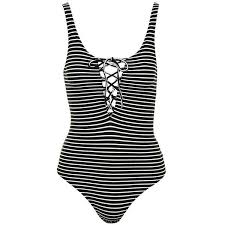 Black And White Striped Bodysuit Outfits Women S Topshop Stripe Lace Up Bodysuit Bodysuit Lace Body Topshop