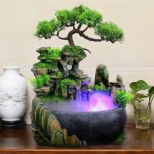 Desktop Waterfall Fountain Decor Tabletop Ornaments Relaxation Fountain Waterfall Water Sound W In 2020 Waterfall Fountain Feng Shui Water Fountain Tabletop Fountain