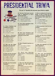 Let's get started with this fourth of july trivia! Presidential Trivia An American Presidents Quiz
