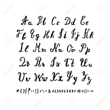 Sebelum kita bekerja dengan komputer, kita akan berlatih memvektor dengan tangan! Hand Drawn Alphabet Vector Letters Drawn By Brush Pen Isolated On A White Background Handwritten Unique Font For Your Lettering Design Royalty Free Cliparts Vectors And Stock Illustration Image 81864880