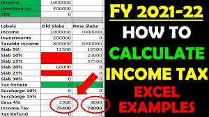 An income tax calculator is an online tool designed to calculate how much income tax you are liable to pay in any given financial year. How To Calculate Income Tax Fy 2021 22 Excel Examples Income Tax Calculation Fy 2021 22 Youtube