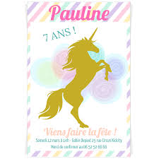 Envoyez une invitation anniversaire licorne fleurs personnalisable. Invitation A Personnaliser Licorne Or Pour L Anniversaire De Votre Enfant Annikids
