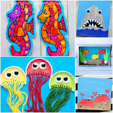 Combine a popular kitchen ingredient and a bit of physics for cool art and science that everyone is sure to love! 25 Fabulously Creative Ocean Crafts I Heart Crafty Things