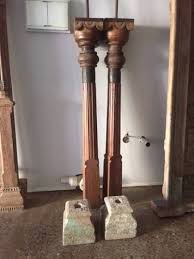 Antique Wooden Pillars With Stone Base And Wooden Decorative Top Antiques Gumtree Australia Tweed Heads Area Wooden Pillars Pillar Design Tropical Interior