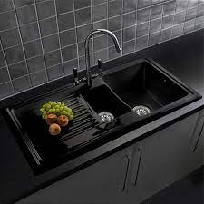 The shaws waterside curved ceramic single bowl belfast kitchen sink is traditional luxury and sublime beauty all packed into one. Reginox Black Ceramic 1 5 Bowl Kitchen Sink Rl401cb At Victorian Plumbing Uk