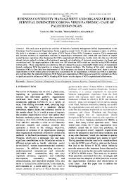 Business Continuity Management Research Papers Academia Edu