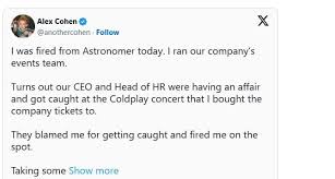 Nhân viên mua vé cho CEO Astronomer đi xem concert vừa tiết lộ sốc: Tôi đã  bị sa thải vì vô tình làm sếp lộ chuyện ngoại tình?