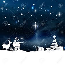 Download 136 christmas scene silhouette free vectors. Christmas Scene Silhouette Against Stars Twinkling In Night Sky Stock Photo Picture And Royalty Free Image Image 48024749