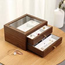 Check spelling or type a new query. Modern Wooden Jewelry Box Desk Organizer With Drawers Glass Top