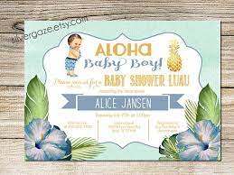 Luau Baby Boy Shower Invitation Summer Tropical Hawaiian Etsy Baby Shower Invitations For Boys Baby Boy Shower Shower Invitations
