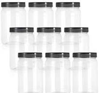 Amazon.com: Fasmov 9 Pack 32 Oz Plastic Jars with Black Lids ...