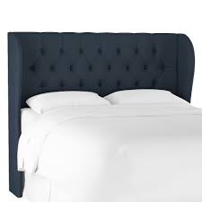 Sha cerlin king size bed frame, upholstered platform bed frame with headboard, strong wood slats support, mattress foundation, no box spring needed, blue 4.6 out of 5 stars 322 $179.99 $ 179. King Tufted Wingback Headboard Navy Blue Velvet Threshold Target