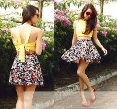 Mini Etek Kombinleri Sari Cicekli Mini Etek Yaz Mini Etek Modelleri 2014 Mini Etek 300x280 Sokak Modasindaki Uyumlar Cicekli Etek Etek Mini Etek