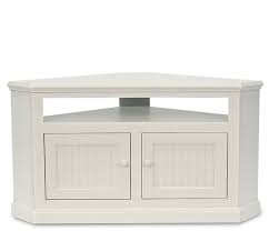 Coastal Corner Tv Stand Soft White An Excellent Solution For Corner Areas This Stand Is Able To Accommodate U Corner Tv Corner Tv Stand Corner Tv Cabinets