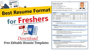 Resume Format For Freshers Best Resume Format For Freshers Resume Format For Freshers Engineers Youtube