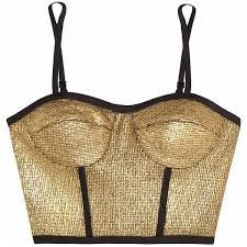 Black And Gold Top Jonathan Simkhai Metallic Boucle Bustier 325 Found On Polyvore Black And Gold Shirt Bustier Black Bustier Top