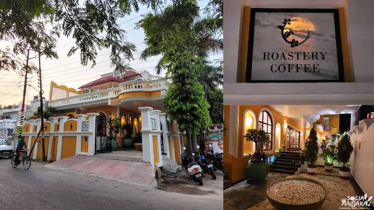 The beautiful heritage-style estate architecture of Roastery Coffee House, AI generated